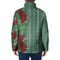 Women's Day Samoa Malu Tattoo Inspired Mix Teuila Padded Jacket Sage Green