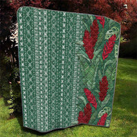 Women's Day Samoa Malu Tattoo Inspired Mix Teuila Quilt Sage Green
