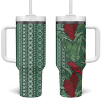 Women's Day Samoa Malu Tattoo Inspired Mix Teuila Tumbler With Handle Sage Green