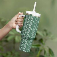 Women's Day Samoa Malu Tattoo Inspired Mix Teuila Tumbler With Handle Sage Green