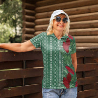 Women's Day Samoa Malu Tattoo Inspired Mix Teuila Women Polo Shirt Sage Green