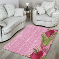 Women's Day Samoa Malu Tattoo Inspired Mix Teuila Area Rug Rose Pink