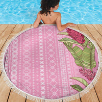 Women's Day Samoa Malu Tattoo Inspired Mix Teuila Beach Blanket Rose Pink