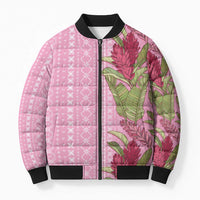 Women's Day Samoa Malu Tattoo Inspired Mix Teuila Bomber Puffer Jacket Rose Pink