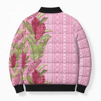 Women's Day Samoa Malu Tattoo Inspired Mix Teuila Bomber Puffer Jacket Rose Pink