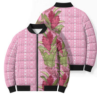 Women's Day Samoa Malu Tattoo Inspired Mix Teuila Bomber Puffer Jacket Rose Pink