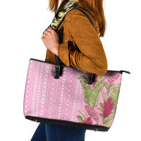 Women's Day Samoa Malu Tattoo Inspired Mix Teuila Leather Tote Bag Rose Pink