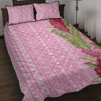 Women's Day Samoa Malu Tattoo Inspired Mix Teuila Quilt Bed Set Rose Pink