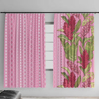 Women's Day Samoa Malu Tattoo Inspired Mix Teuila Window Curtain Rose Pink