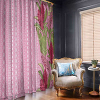 Women's Day Samoa Malu Tattoo Inspired Mix Teuila Window Curtain Rose Pink