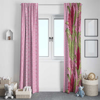 Women's Day Samoa Malu Tattoo Inspired Mix Teuila Window Curtain Rose Pink