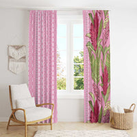 Women's Day Samoa Malu Tattoo Inspired Mix Teuila Window Curtain Rose Pink