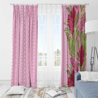Women's Day Samoa Malu Tattoo Inspired Mix Teuila Window Curtain Rose Pink