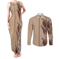 Women's Day Samoa Malu Tattoo Inspired Mix Teuila Couples Matching Tank Maxi Dress and Long Sleeve Button Shirt Vintage Tapa