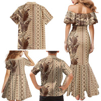 Women's Day Samoa Malu Tattoo Inspired Mix Teuila Family Matching Mermaid Dress and Hawaiian Shirt Vintage Tapa