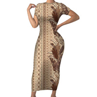 Women's Day Samoa Malu Tattoo Inspired Mix Teuila Family Matching Short Sleeve Bodycon Dress and Hawaiian Shirt Vintage Tapa