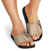Women's Day Samoa Malu Tattoo Inspired Mix Teuila Slide Sandals Vintage Tapa LT7 - Polynesian Pride