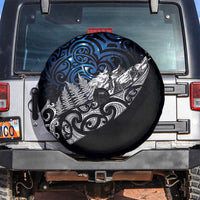 Maori Matariki Spare Tire Cover Landscape Styled Fern - Galaxy LT7 Black - Polynesian Pride