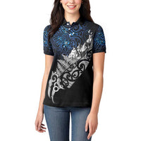 Maori Matariki Women Polo Shirt Landscape Styled Fern - Galaxy