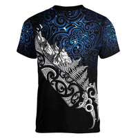 Maori Matariki Women V-Neck T-Shirt Landscape Styled Fern - Galaxy