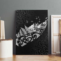 Maori Matariki Canvas Wall Art Landscape Styled Fern - Monochrome