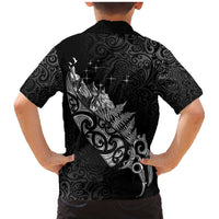 Maori Matariki Family Matching Mermaid Dress and Hawaiian Shirt Landscape Styled Fern - Monochrome