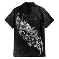 Maori Matariki Family Matching Summer Maxi Dress and Hawaiian Shirt Landscape Styled Fern - Monochrome LT7 - Polynesian Pride