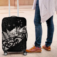 Maori Matariki Luggage Cover Landscape Styled Fern - Monochrome LT7 Black - Polynesian Pride