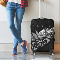 Maori Matariki Luggage Cover Landscape Styled Fern - Monochrome LT7 - Polynesian Pride
