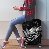 Maori Matariki Luggage Cover Landscape Styled Fern - Monochrome LT7 - Polynesian Pride