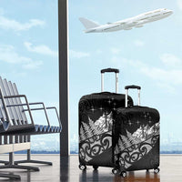 Maori Matariki Luggage Cover Landscape Styled Fern - Monochrome LT7 - Polynesian Pride