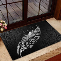 Maori Matariki Rubber Doormat Landscape Styled Fern - Monochrome