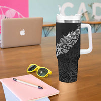 Maori Matariki Tumbler With Handle Landscape Styled Fern - Monochrome