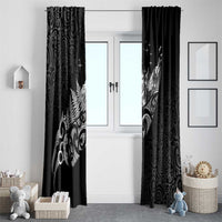 Maori Matariki Window Curtain Landscape Styled Fern - Monochrome