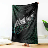 Maori Matariki Blanket Landscape Styled Fern - Paua Shell