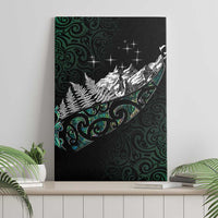 Maori Matariki Canvas Wall Art Landscape Styled Fern - Paua Shell