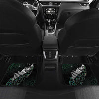 Maori Matariki Car Mats Landscape Styled Fern - Paua Shell LT7 Set 2pcs - Back Green - Polynesian Pride