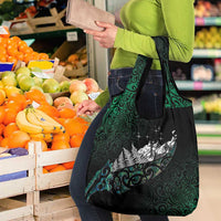 Maori Matariki Grocery Bag Landscape Styled Fern - Paua Shell
