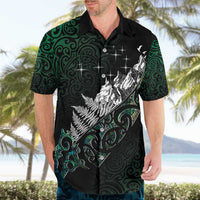 Maori Matariki Hawaiian Shirt Landscape Styled Fern - Paua Shell