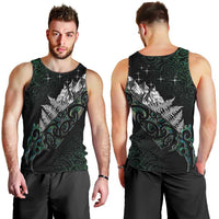 Maori Matariki Men Tank Top Landscape Styled Fern - Paua Shell