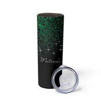 Maori Matariki Skinny Tumbler Landscape Styled Fern - Paua Shell