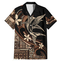 Samoa Manuia le Aso Tuto'atasi Family Matching Mermaid Dress and Hawaiian Shirt Siapo Mamanu Mix Tatau Marlin