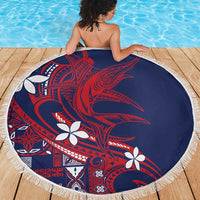 Samoa Manuia le Aso Tuto'atasi Beach Blanket Siapo Mamanu Mix Tatau Marlin - Flag Color