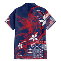 Samoa Manuia le Aso Tuto'atasi Family Matching Mermaid Dress and Hawaiian Shirt Siapo Mamanu Mix Tatau Marlin - Flag Color