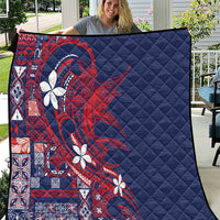 Samoa Manuia le Aso Tuto'atasi Quilt Siapo Mamanu Mix Tatau Marlin - Flag Color