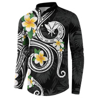 Kanaka Maoli Hawaii Plumeria Button Sweatshirt Dancing Tentacles Black Style