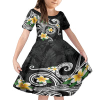 Kanaka Maoli Hawaii Plumeria Family Matching Tank Maxi Dress and Hawaiian Shirt Dancing Tentacles Black Style
