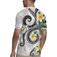 Kanaka Maoli Hawaii Plumeria Rugby Jersey Dancing Tentacles White Style