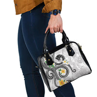 Kanaka Maoli Hawaii Plumeria Shoulder Handbag Dancing Tentacles White Style