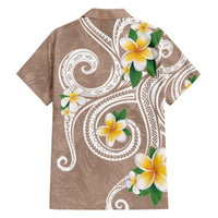 Kanaka Maoli Hawaii Plumeria Hawaiian Shirt Dancing Tentacles Beige Style